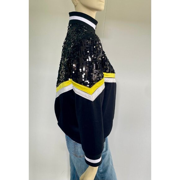 Vintage Track Jacket, Size M, Sequins Chevron Stripes Jacket, Fancy Athleisure - Picture 6 of 9